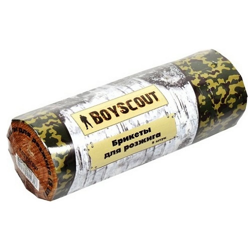 2. Брикет топливный ДЛЯ РОЗЖИГА, 5 брикетов BOYSCOUT   61042