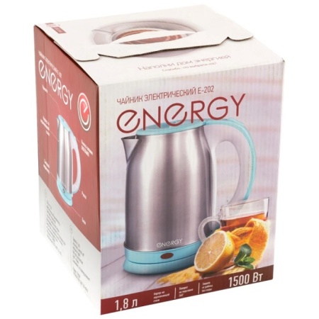 5. Чайник ENERGY E-202 1,8 л, бело-голубой