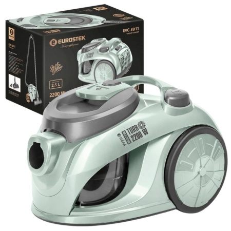 5. Пылесос EUROSTEK EVC-3011 мятный 2,5кВт-400Вт,2,5л
