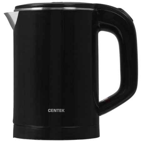 1. Чайник Centek CT-0006 Black 0.6л, 1100Вт, бесшовная колба, двойные стенки, защита от перегрева.