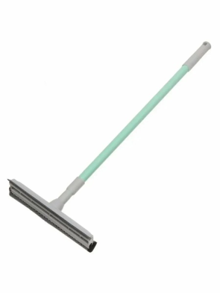 1. Швабра-окномойка губка, 120 см, серая, телескопическая ручка, + резинка, Марья Искусница, HD3017met-